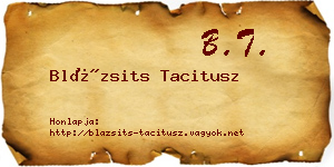 Blázsits Tacitusz névjegykártya
